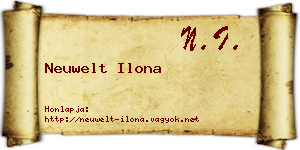 Neuwelt Ilona névjegykártya